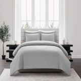 Chic Home Laurel Duvet Cover Set Graphic Herringbone Pattern Print Design Bed In A Bag Bedding - Sheets Pillowcase Pillow Sham Included - 5 Piece - Twin 68x90", Grey