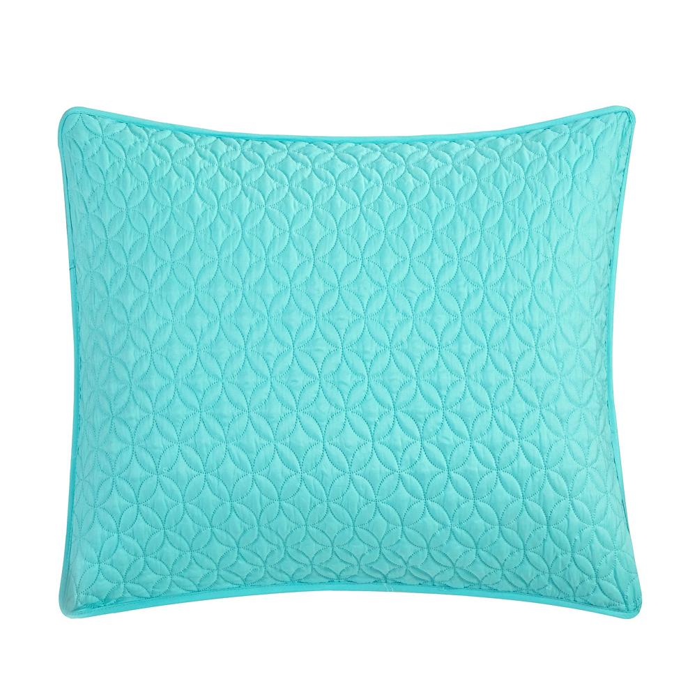Chic Home Palmgren Rose Star Geometric 7 Pieces Quilted Bed In A Bag Soft Microfiber Sheet Set Decorative Pillows & Shams Aqua