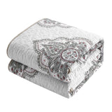 Chic Home Bentley Cotton Jacquard Quilt Set Medallion Embroidered Bedding - Decorative Pillows Shams Included - 4 Piece - Beige