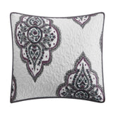Chic Home Bentley Cotton Jacquard Quilt Set Medallion Embroidered Bedding - Decorative Pillows Shams Included - 4 Piece - Grey