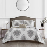 Chic Home Bentley Cotton Jacquard Quilt Set Medallion Embroidered Bedding - Decorative Pillows Shams Included - 4 Piece - Beige