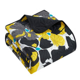 Chic Home Aster Quilt Set Contemporary Floral Design Bed In A Bag - Sheet Set Decorative Pillows Sham Included - Black