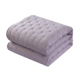 Chic Home Chyle Quilt Set Tufted Cross Stitched Design Bedding Lavender