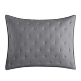 Chic Home Chyle Quilt Set Tufted Cross Stitched Design Bedding Grey