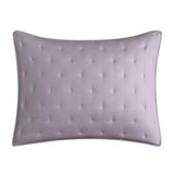 Chic Home Chyle Quilt Set Tufted Cross Stitched Design Bedding Lavender