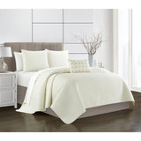 Hayden Quilt Set Striped Box Stitched Design Bed In A Bag Beige
