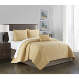 Hayden Quilt Set Striped Box Stitched Design Bed In A Bag Sand