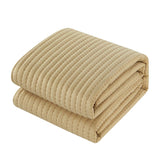 Hayden Quilt Set Striped Box Stitched Design Bed In A Bag Sand