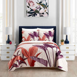 Chic Home Trident Quilt Set Contemporary Large Scale Floral Print Design Bedding - Pillow Shams Included - 3 Piece - Pink