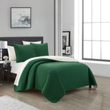 Chic Home St Paul Quilt Set Contemporary Striped Design Sherpa Lined Bedding - Pillow Shams Included - 3 Piece - Green