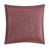 Chic Home Austin Cotton Blend Quilt Set Stone Washed Textured Floral Pattern Bed In A Bag Bedding - Sheets Pillowcases Pillow Shams Included - 7 Piece - Wine
