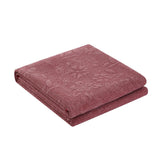 Chic Home Austin Cotton Blend Quilt Set Stone Washed Textured Floral Pattern Bed In A Bag Bedding - Sheets Pillowcases Pillow Shams Included - 7 Piece - Wine