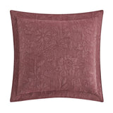 Chic Home Austin Cotton Blend Quilt Set Stone Washed Textured Floral Pattern Bed In A Bag Bedding - Sheets Pillowcases Pillow Shams Included - 7 Piece - Wine