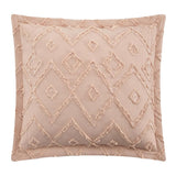 Chic Home Cody Cotton Quilt Set Clip Jacquard Geometric Pattern Bedding - Pillow Shams Included - 3 Piece - Dusty Rose