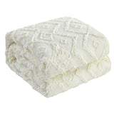 Chic Home Cody Cotton Quilt Set Clip Jacquard Geometric Pattern Bedding - Pillow Shams Included - 3 Piece - Beige