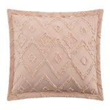 Chic Home Cody Cotton Quilt Set Clip Jacquard Geometric Pattern Bedding - Pillow Shams Included - 3 Piece - Dusty Rose