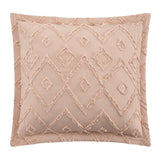 Chic Home Cody Cotton Quilt Set Clip Jacquard Geometric Pattern Bedding - Pillow Shams Included - 3 Piece - Dusty Rose