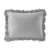 Chic Home Ashford Quilt Set Crinkle Crush Ruffled Drop Design Bed In A Bag Bedding - Sheets Pillowcases Pillow Shams Included - 7 Piece - Grey