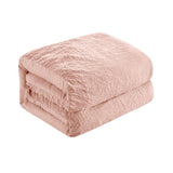 Chic Home Ashford Quilt Set Crinkle Crush Ruffled Drop Design Bedding - Pillow Shams Included - 3 Piece - Blush