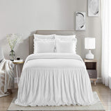 Chic Home Ashford Quilt Set Crinkle Crush Ruffled Drop Design Bed In A Bag Bedding - Sheets Pillowcases Pillow Shams Included - 7 Piece - White