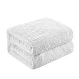 Chic Home Ashford Quilt Set Crinkle Crush Ruffled Drop Design Bedding - Pillow Shams Included - 3 Piece - White