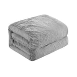 Chic Home Ashford Quilt Set Crinkle Crush Ruffled Drop Design Bed In A Bag Bedding - Sheets Pillowcases Pillow Shams Included - 7 Piece - Grey