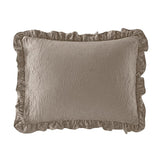Chic Home Ashford Quilt Set Crinkle Crush Ruffled Drop Design Bedding - Pillow Shams Included - 3 Piece - Taupe