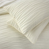Chic Home Kyrie 3 Piece Quilt Set, Contemporary Organic Wavy Stitched, Bdding Quilts Beige
