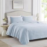 RT Designers Collection Caitlyn 2 Pieces Washed Pinsonic Lightweight Quilts Set Twin Size For Bedding White