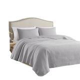RT Designers Collection Caitlyn 3 Pieces Washed Pinsonic Lightweight Quilts Set For Bedding Grey