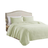 RT Designers Collection Caitlyn 3 Pieces Washed Pinsonic Lightweight Quilts Set For Bedding Sage