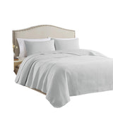 RT Designers Collection Caitlyn 3 Pieces Washed Pinsonic Lightweight Quilts Set For Bedding Silver