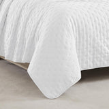 RT Designers Collection Cayla 3 Pieces Washed Pinsonic Lightweight Quilts Set For Bedding White