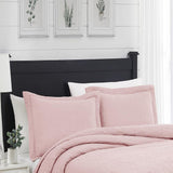 RT Designers Collection Milla 3pc Pinsonic Premium Quality All Season Quilt Set for Revitalize Bedroom With Blush