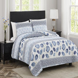 RT Designers Collection Melrose Bahama 3-Pieces Elegant Stitched Quilt Set OB Queen Multicolor