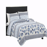 RT Designers Collection Melrose Bahama 3-Pieces Elegant Stitched Quilt Set OB Queen Multicolor