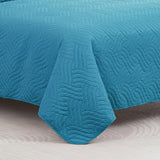 RT Designers Collection Ruby 3 Pieces Pinsonic Lightweight Quilts Set For Bedding Blue