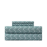 Chic Home Alaina Sheet Set Super Soft Contemporary Striped Chevron Pattern Design - Includes 1 Flat, 1 Fitted Sheet, and 2 Pillowcases - 4 Piece - King 108x102"