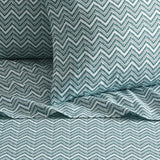 Chic Home Alaina Sheet Set Super Soft Contemporary Striped Chevron Pattern Design - Includes 1 Flat, 1 Fitted Sheet, and 2 Pillowcases - 4 Piece - King 108x102"