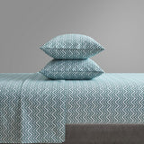 Chic Home Alaina Sheet Set Super Soft Contemporary Striped Chevron Pattern Design - Includes 1 Flat, 1 Fitted Sheet, and 2 Pillowcases - 4 Piece - King 108x102"