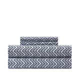 Chic Home Alaina Sheet Set Super Soft Contemporary Striped Chevron Pattern Design - Includes 1 Flat, 1 Fitted Sheet, and 2 Pillowcases - 4 Piece - King 108x102"