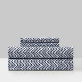 Chic Home Alaina Sheet Set Super Soft Contemporary Striped Chevron Pattern Design - Includes 1 Flat, 1 Fitted Sheet, and 2 Pillowcases - 4 Piece - King 108x102"