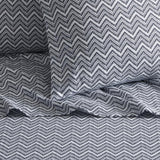 Chic Home Alaina Sheet Set Super Soft Contemporary Striped Chevron Pattern Design - Includes 1 Flat, 1 Fitted Sheet, and 2 Pillowcases - 4 Piece - King 108x102"