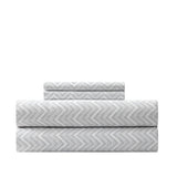 Chic Home Alaina Sheet Set Super Soft Contemporary Striped Chevron Pattern Design - Includes 1 Flat, 1 Fitted Sheet, and 2 Pillowcases - 4 Piece - Queen 90x102"