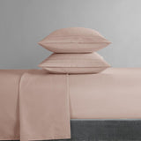 Chic Home Lain Sheet Set Super Soft Stripe Embroidered Design - Includes 1 Flat, 1 Fitted Sheet, and 2 Pillowcases - 4 Piece - King 108x102"