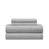 Chic Home Marsai Sheet Set Super Soft Pleated Flange Solid Color Design - Includes 1 Flat, 1 Fitted Sheet, and 1 Pillowcase - 3 Piece - Twin XL 66x102"