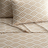 Chic Home Kate Sheet Set Super Soft Two-Tone Geometric Leaf Pattern Print Design - Taupe