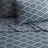 Chic Home Kate Sheet Set Super Soft Two-Tone Geometric Leaf Pattern Print Design - Navy