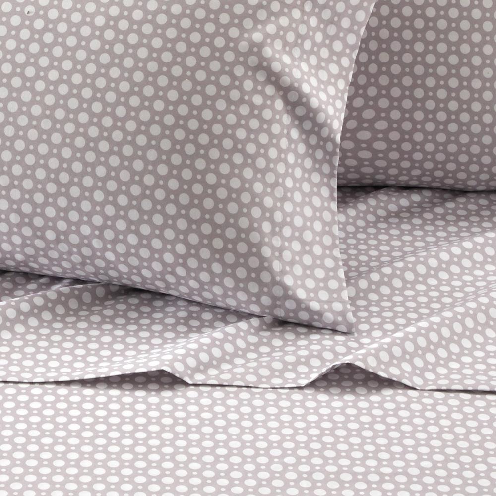 Chic Home Rylie Sheet Set Super Soft Geometric Polka Dot Pattern Print Design - Includes 1 Flat, 1 Fitted Sheet, and 2 Pillowcases - 4 Piece - King 108x102"