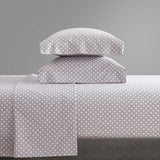 Chic Home Rylie Sheet Set Super Soft Geometric Polka Dot Pattern Print Design - Includes 1 Flat, 1 Fitted Sheet, and 2 Pillowcases - 4 Piece - King 108x102"